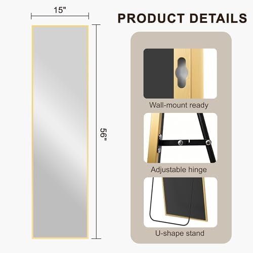 FICTOR Full Length Mirror with Stand, Floor Standing Mirror - Image 6