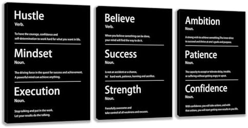 3 Panel Print Canvas Wall Art Motivational Office Wall Decor Painting by Yetaryy