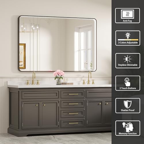 55x36 Inch LED Bathroom Mirror - Image 2