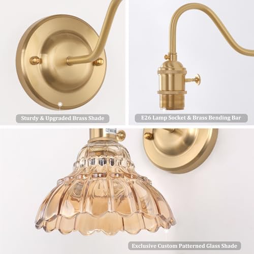 Shenmoyl Battery Operated Wall Sconce, Vintage Rechargeable Wall Lights - Image 6