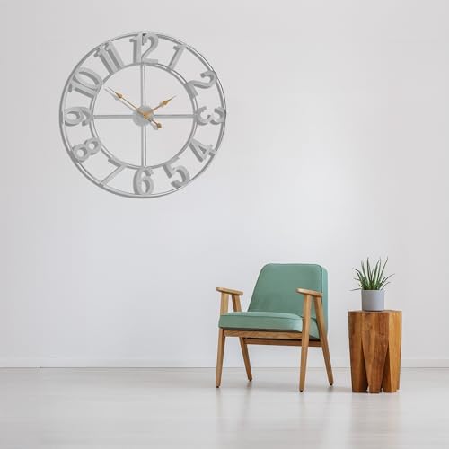 Sorbus Large Wall Clock, Metal Frame, Battery Powered - Image 6