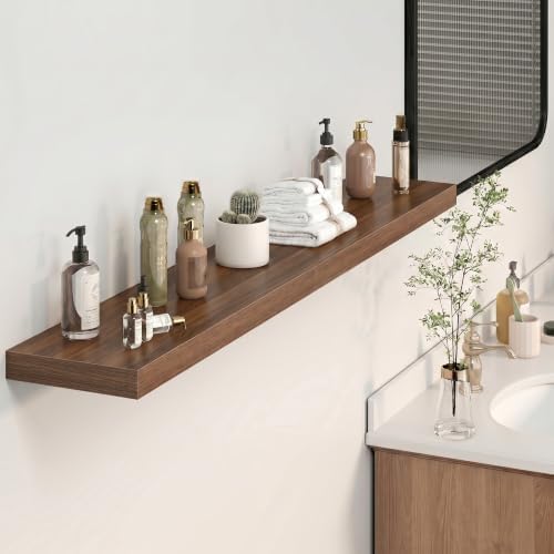 Heimlove Floating Shelves 55.1" W x 9.3" D Walnut Set of 2 - Image 6