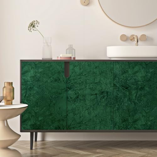 Wallercity Emerald Green Velvet Wallpaper Felt Drawer Liner Self Adhesive - Image 3