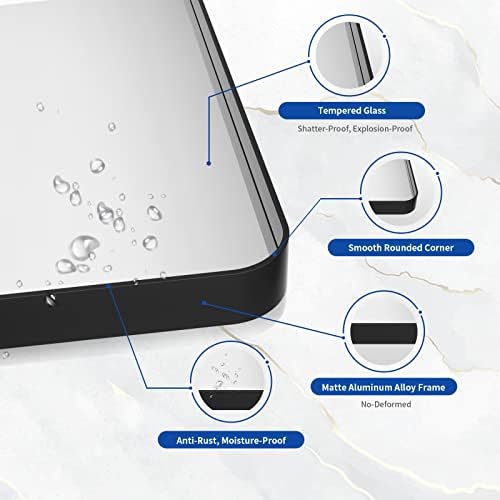 WEER Black Bathroom Vanity Mirror 36X36 Inch - Image 3