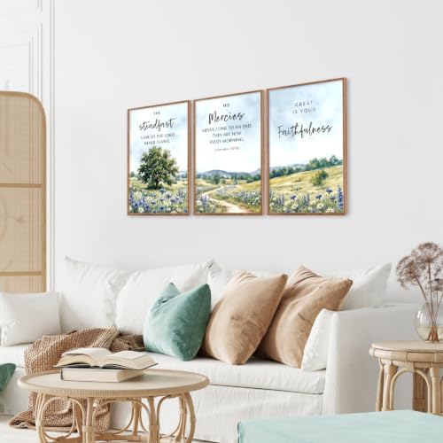CHDITB Framed Christian Bible Verse Wall Art, Rustic Spiritual Meadow Decor - Image 5