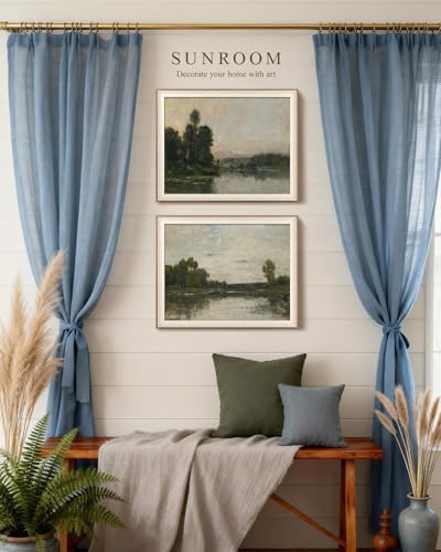 VIYYIEA Framed Vintage River Landscape Moody Wall Art Set, 16×20 Inch - Image 3