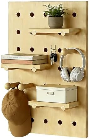 HJZALMI Wood Pegboard Combination Kit, 15.7"x23.6"x0.6" by HJZALMI