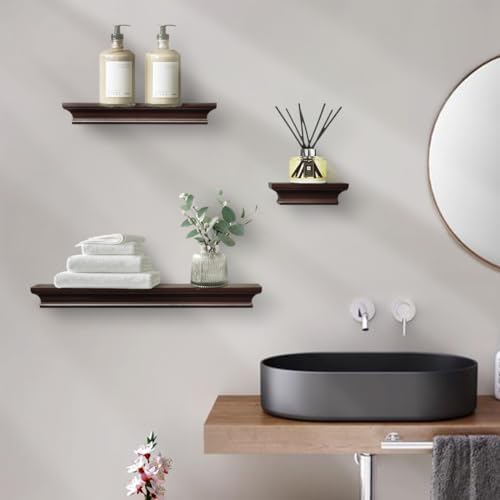AHDECOR Modern Storage Floating Shelves, Espresso Brown - Image 2