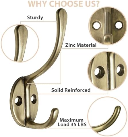 Homanu 14 Pack Coat Hooks Wall Mounted - Image 4