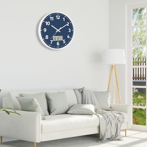 Foxtop 12 Inch Digital and Analog Wall Clock Battery Operated Clock - Image 6