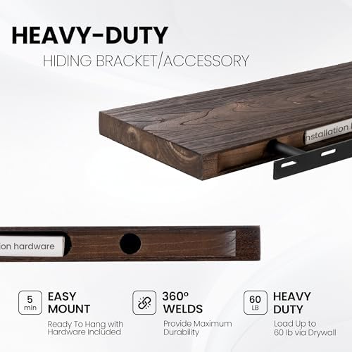 Floating Shelves for Wall, Farmhouse Wooden Shelf for Living Room, Bathroom and - Image 4