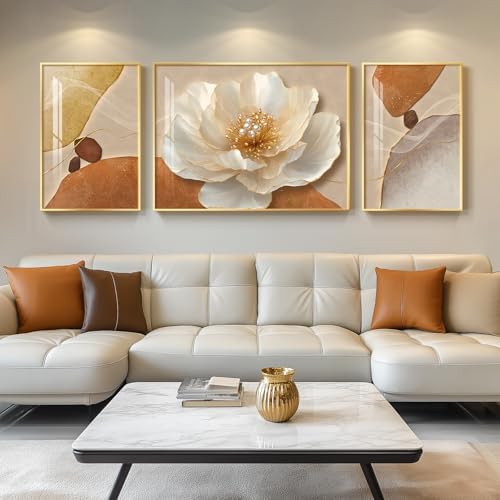 Extra Large Modern Elegant Gold Floral Wall Art by Cuspin