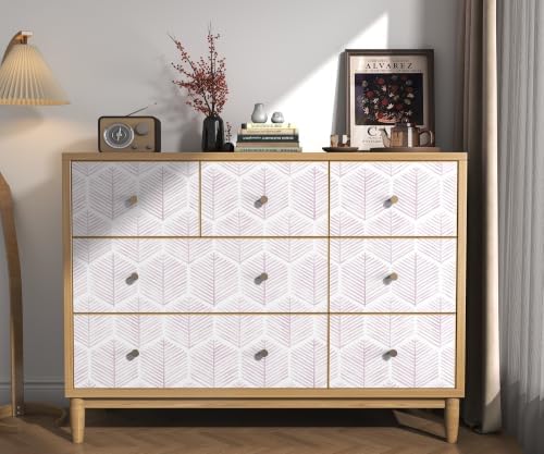 OSECAGE Geometric Peel and Stick Wallpaper Pink Contact Paper 17.3''×591'' - Image 5
