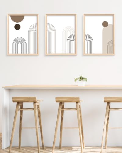 HesenDot Boho Neutral Framed Wall Art, Abstract Line Canvas Prints - Image 7