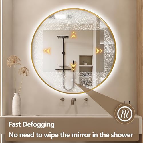 Niccy 30" Round LED Bathroom Backlit Mirror - Image 3