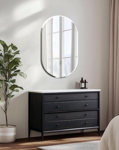 Frameless Oblong Wall Mirror: Modern Glass Mirror 31.5x19.7 inch - Image 2