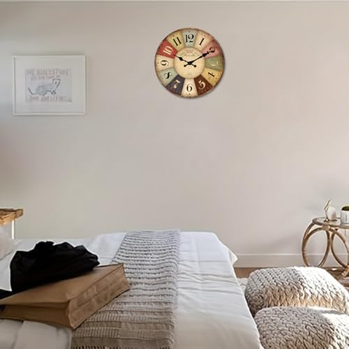 Farmhouse Wood Silent Wall Clocks Battery Operated 16 Inch - Image 3