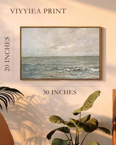 VIYYIEA Ocean Landscape Large Framed Wall Art, Seascape Vintage Paintings Art - Image 4