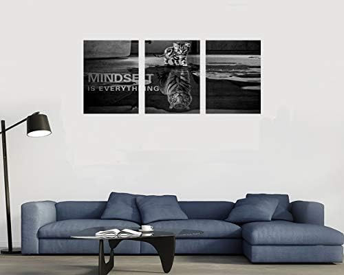 3 Panels Mindset is Everything Motivational Canvas Wall Art Inspirational - Image 6