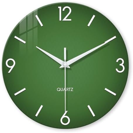 XFM Modern Glass Wall Clocks Battery Operated 20 Inch Green Simple by XFMWallClock