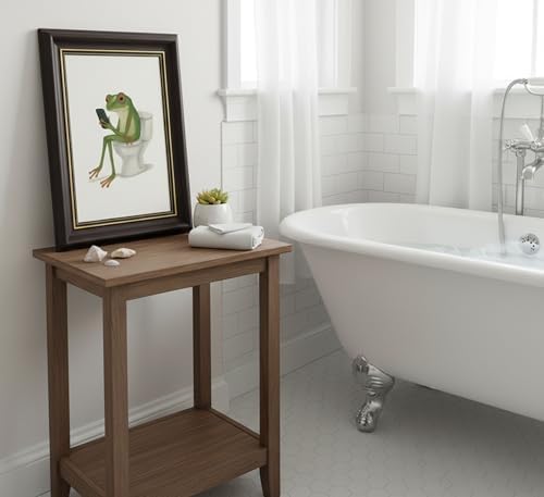 Dark Brown Framed, Funny Frog Wall Art-Whimsical Frog on Toilet - Image 5