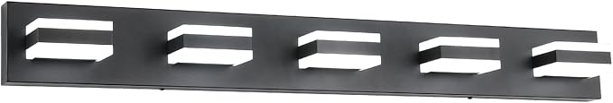 SOLFART Black 5 Light Bathroom Vanity Lights Over Mirror LED Modern Vanity by SOLFART