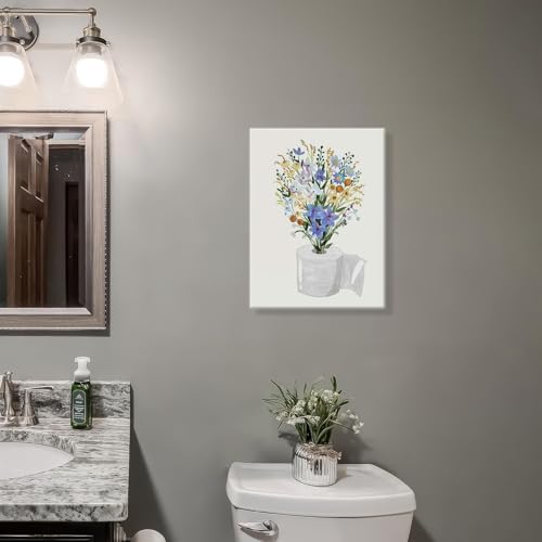 Framed Canvas Prints Funny toilet paper Botanical Wildflowers Plant Wall Art - Image 4