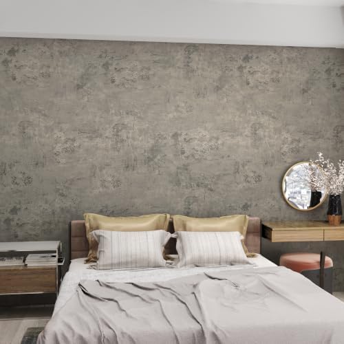 3yecao Grey Concrete Wallpaper Peel and Stick Gray Concrete Contact Paper by 3YECAO