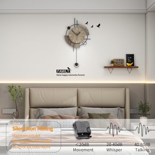 Large Modern Wall Clock with Pendulum - Image 6