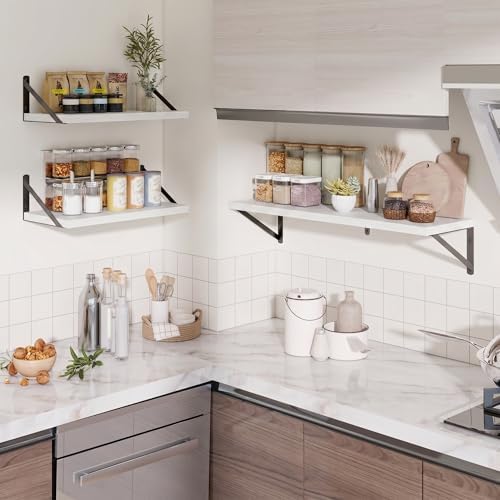 Deep Wall Shelves 16"W x 8"D Engineered Wood Floating Shelves - Image 2