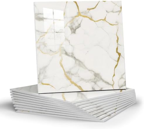 Chejiaye Peel and Stick Backsplash Tiles 10 Pack, Waterproof Kitchen Backsplash by Chejiaye