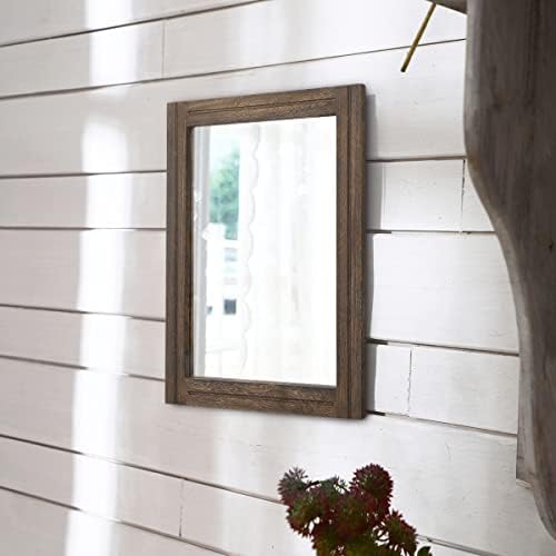 AAZZKANG Rustic Wood Mirror Rectangle Decorative Wall Hanging Mirrors - Image 4