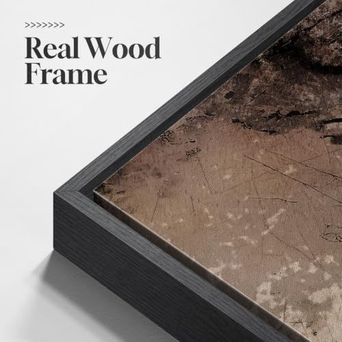 Extra Large Framed Neutral Brown Black Abstract Wall Art - Image 5