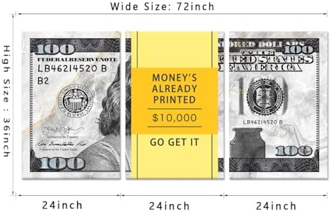 Inspirational Money Wall Art Money at One's Fingertips 100 Dollar Bill Wall Art - Image 5