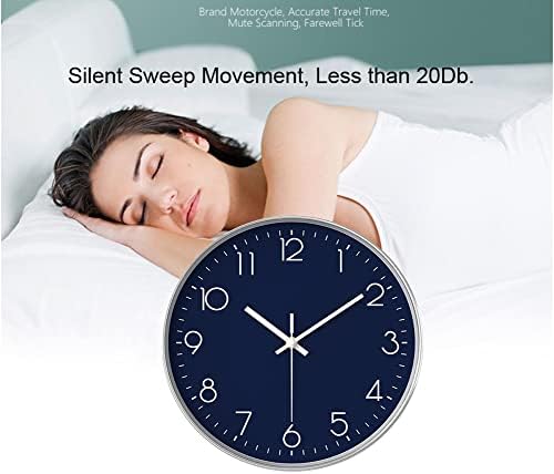 12 in Wall Clock Non-Ticking Quartz Silent Battery Operated Round Clocks Home - Image 2