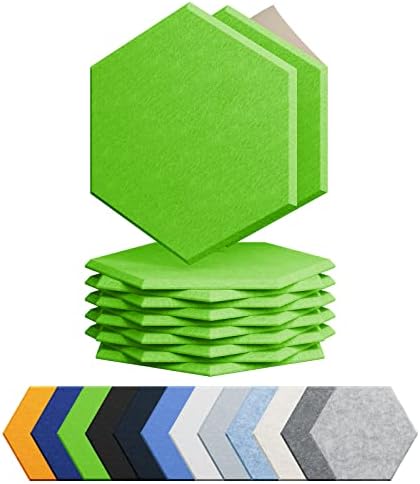 12 Pack Hexagon Acoustic Panels Self Adhesive Sound Proof Foam by Amantech