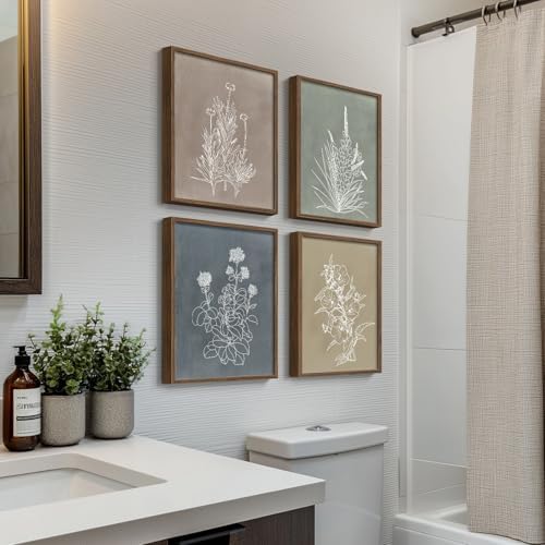 Framed Boho Neutral Botanical Floral Wall Art - Image 2