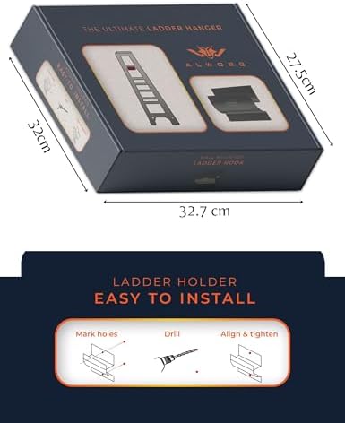 Ladder Hook - Black Heavy Duty Garage Wall Hanger - Utility Tool Storage - Image 5