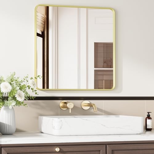 Gold Bathroom Mirror 30X30 Inch Bathroom Vanity Mirror - Image 2