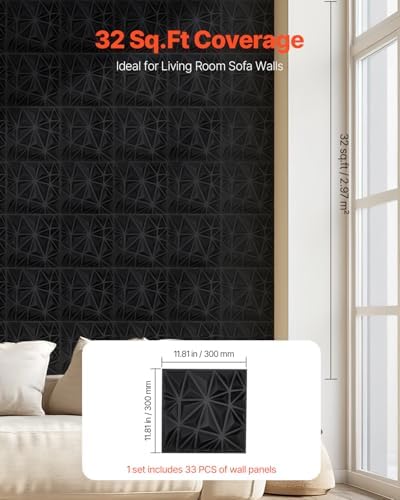 VEVOR 3D Wall Panels, 32 Sq.Ft Coverage Accent Wall Panel, Interior Home Decor - Image 5