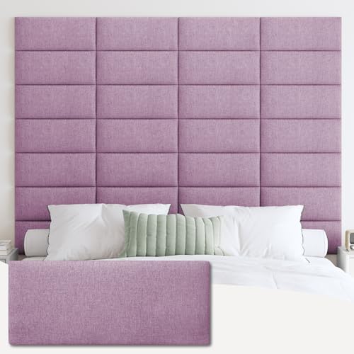 IFNOW Wall Mounted Headboard, Peel and Stick Panels, Dark Pink by IFNOW