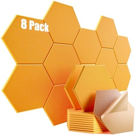 8 Pack Self-adhesive Acoustic Panels 12" X 10" X 0.4" -Sound Proof Foam Panels by Dailycooper