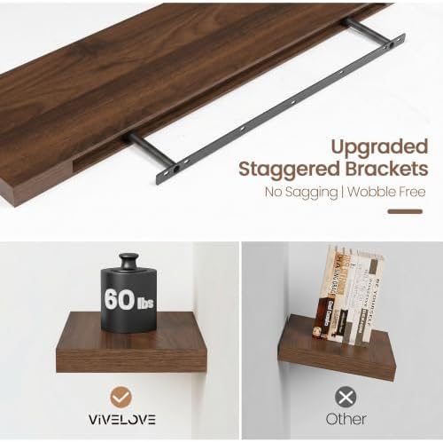 Vivelove Floating Shelves 9 inch Deep 48”Long Set of 2 - Image 4