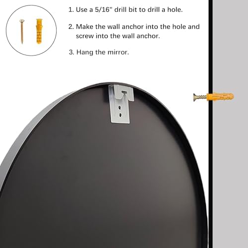 Sunniry Black Bathroom Mirror 30 inch, 2 Pack Wall Mirror, Matte Metal Frame - Image 6