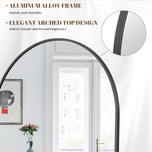 Koonmi 30x71 Arched Full Length Mirror, Floor Mirror - Image 3