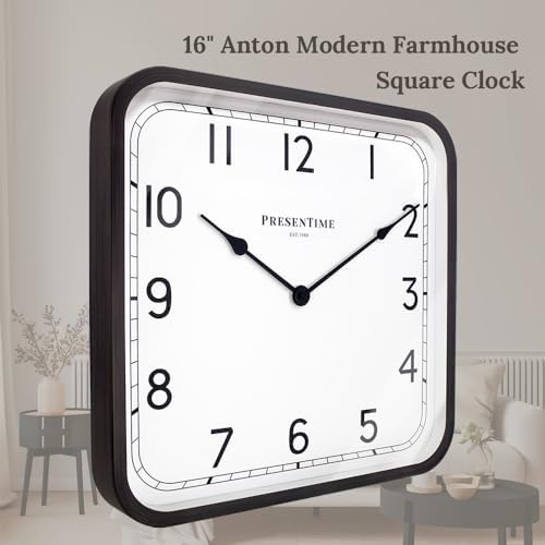 Presentime 16" Anton Modern Farmhouse Square Clock - Image 4
