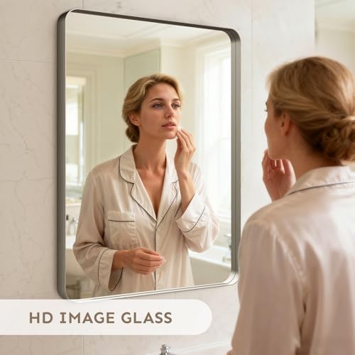 32"x24"Bathroom Vanity Mirror for Wall Aluminum Framed Farmhouse Rectangle - Image 7