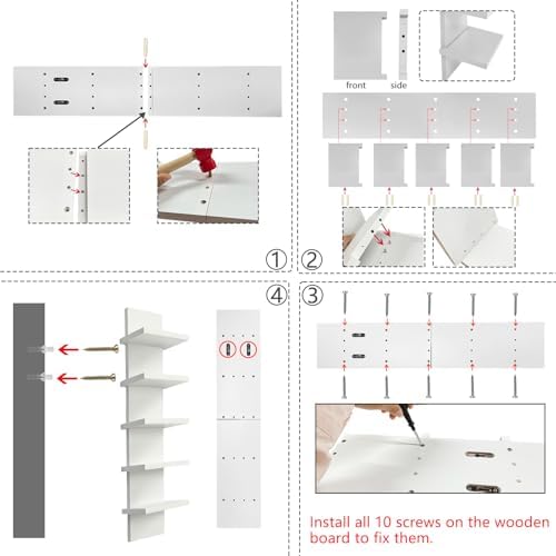 2 Pack 5 Tier Wall Shelf Unit - Image 5