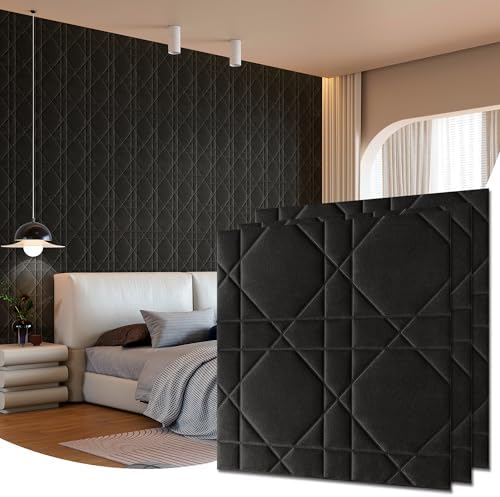 Velvet 3d wall panels for Interior wall Decor peel and stick, Soundproof by Unknown