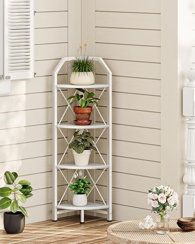 CHOEZON 4-Tier Corner Shelf, Industrial Corner Bookshelf, 47.6" Corner Storage - Image 5